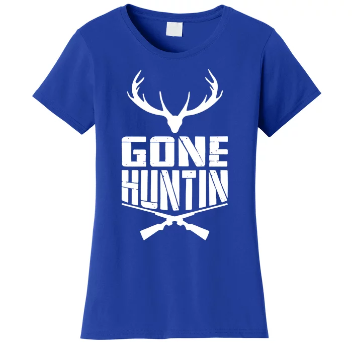 Gone Hunting Quote Deer Bow Hunter Hunt Gift Cool Usa Cool Gift Women's T-Shirt