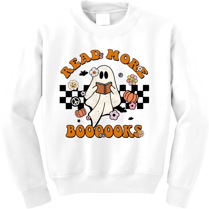 Groovy Halloween Read More Books Cute Boo Read A Book Kids Sweatshirt