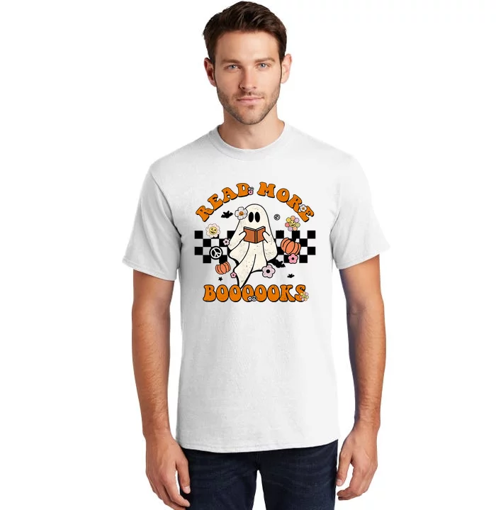 Groovy Halloween Read More Books Cute Boo Read A Book Tall T-Shirt