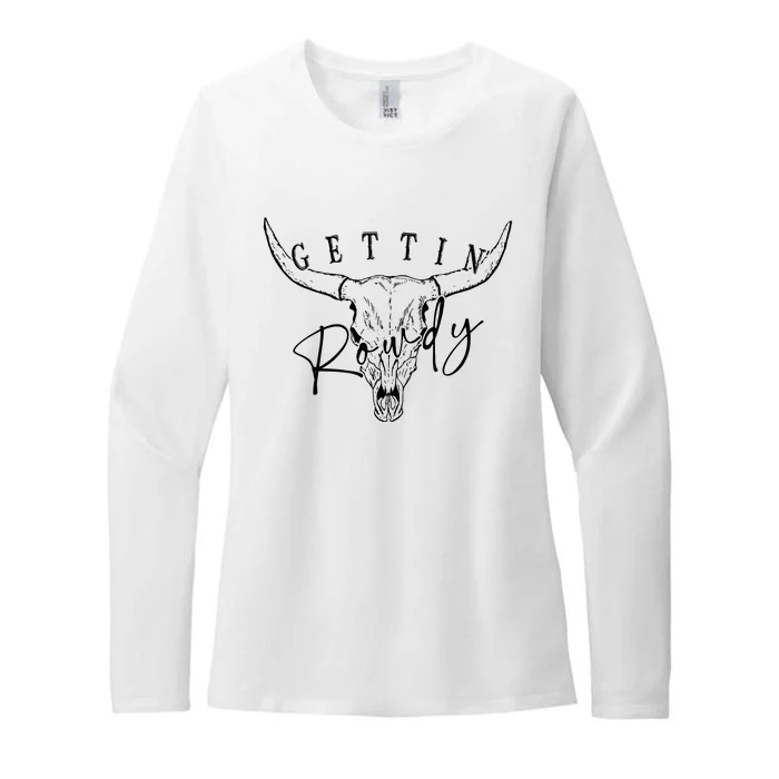 Getting Hitched Rowdy Western Bachelorette Party Womens CVC Long Sleeve Shirt