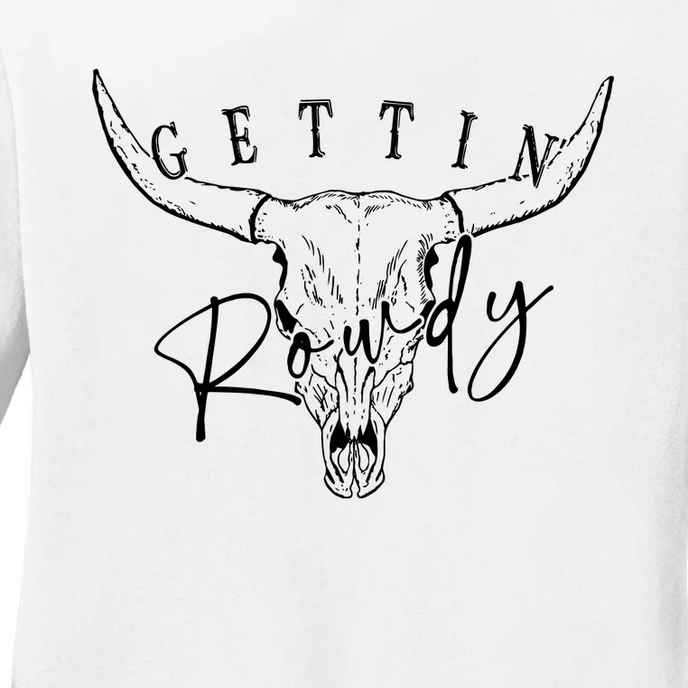 Getting Hitched Rowdy Western Bachelorette Party Ladies Long Sleeve Shirt