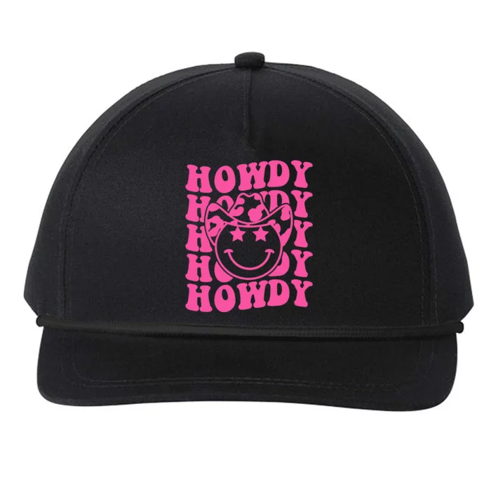 Groovy Howdy Rodeo Western Country Southern Cow Snapback Five-Panel Rope Hat