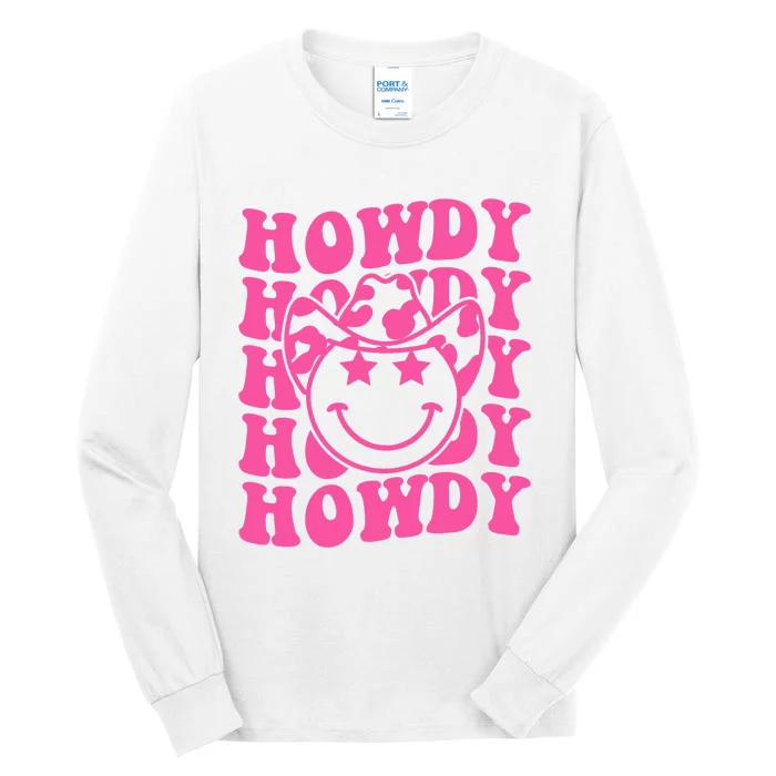 Groovy Howdy Rodeo Western Country Southern Cow Tall Long Sleeve T-Shirt