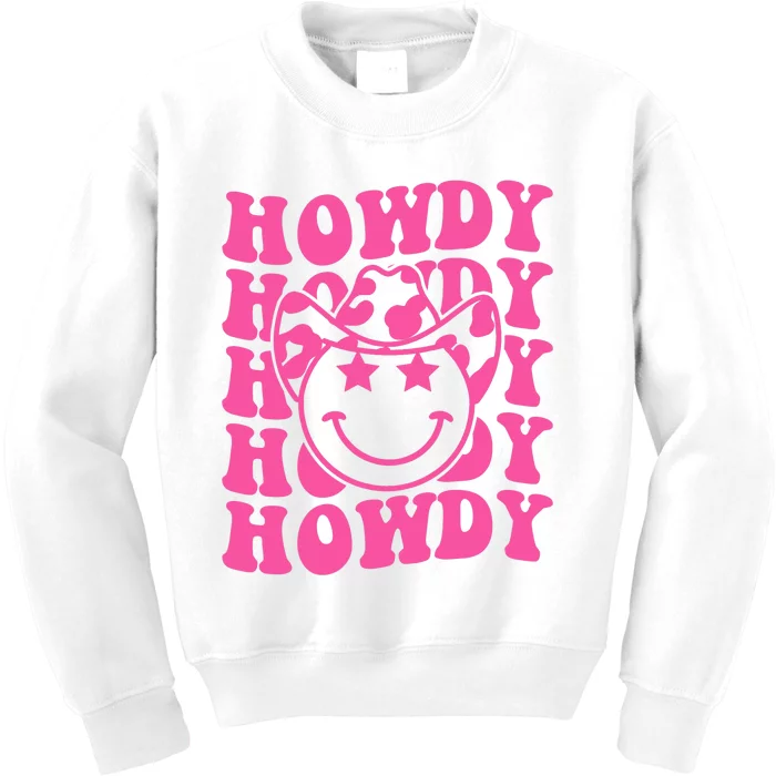 Groovy Howdy Rodeo Western Country Southern Cow Kids Sweatshirt