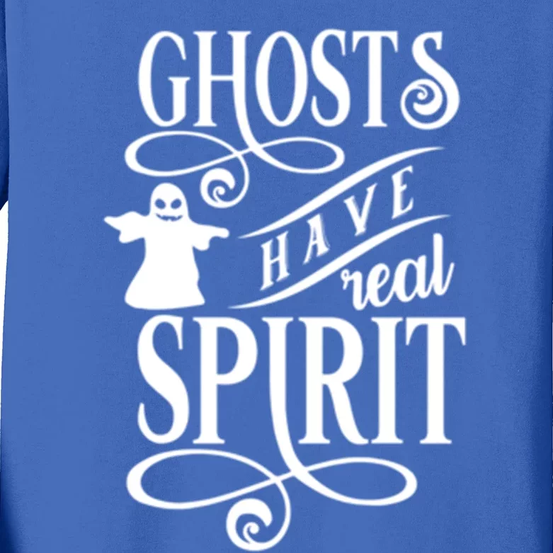 Ghosts Have Real Spirit Funny Halloween Cute Gift Kids Long Sleeve Shirt