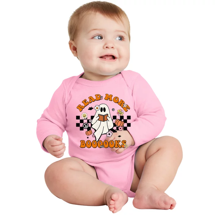 Groovy Halloween Read More Books Cute Boo read a book Baby Long Sleeve Bodysuit