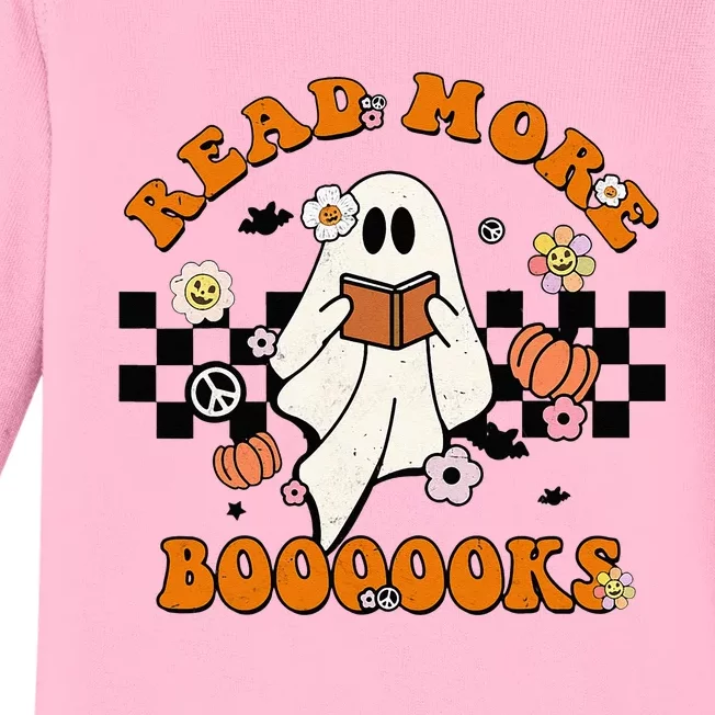 Groovy Halloween Read More Books Cute Boo read a book Baby Long Sleeve Bodysuit