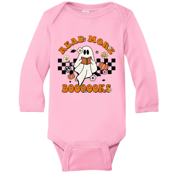 Groovy Halloween Read More Books Cute Boo read a book Baby Long Sleeve Bodysuit