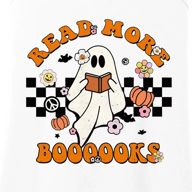 Groovy Halloween Read More Books Cute Boo read a book Ladies Essential Tank