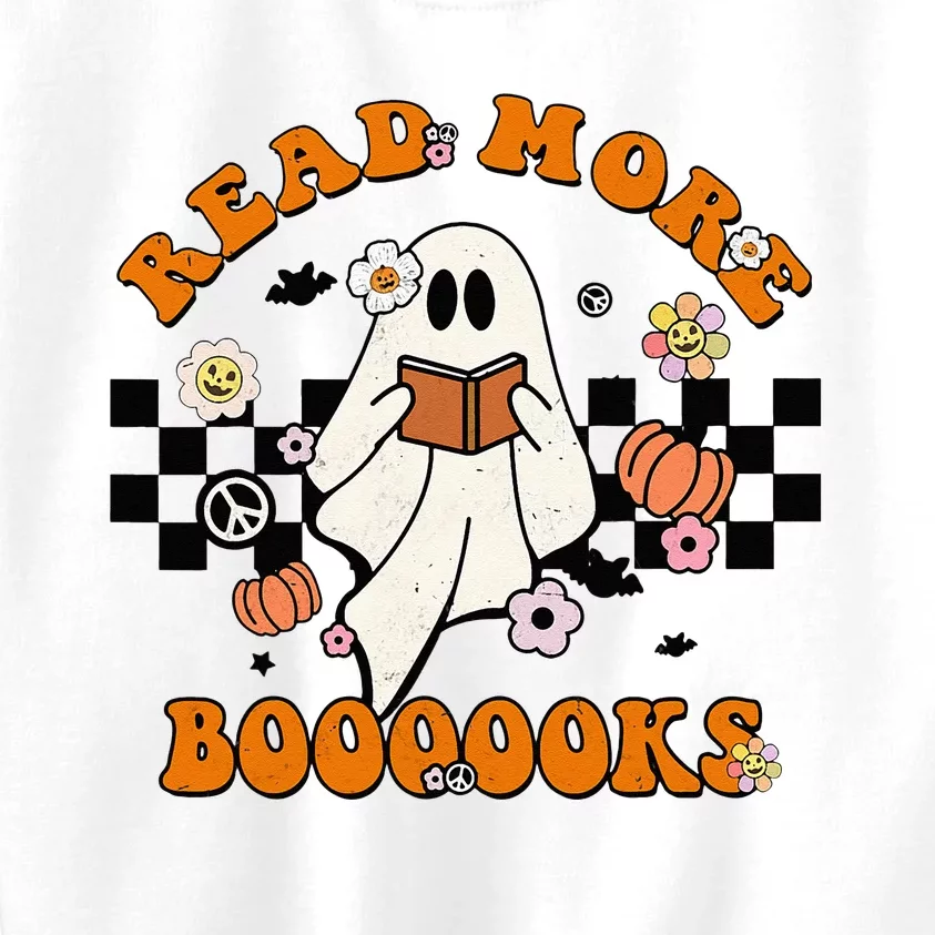 Groovy Halloween Read More Books Cute Boo read a book Kids Sweatshirt