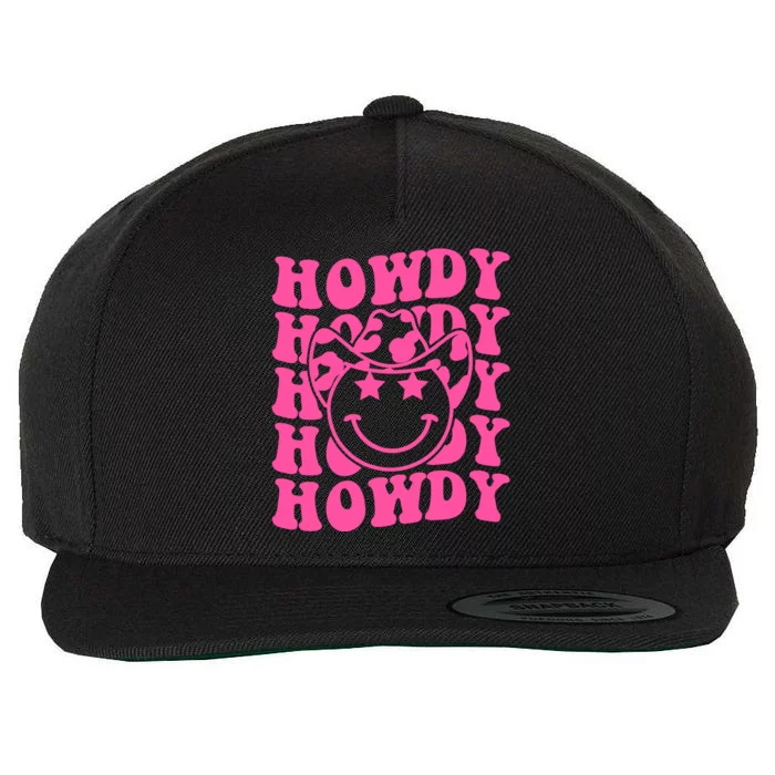 Groovy Howdy Rodeo Western Country Southern Cowgirl Wool Snapback Cap