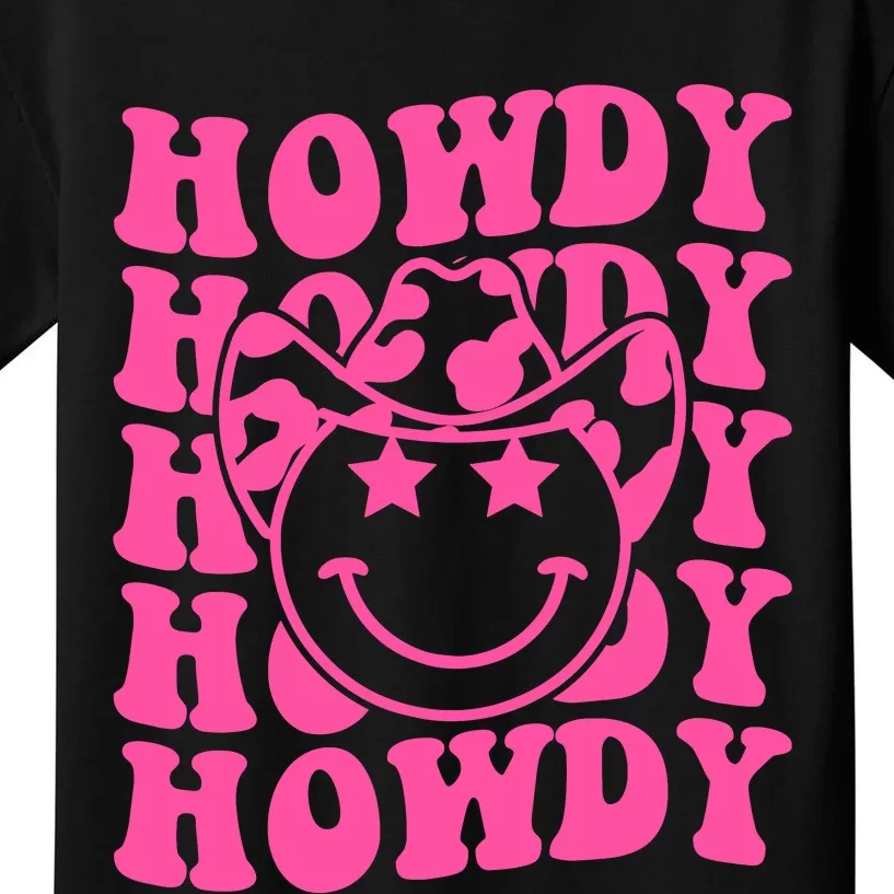 Groovy Howdy Rodeo Western Country Southern Cowgirl Kids T-Shirt