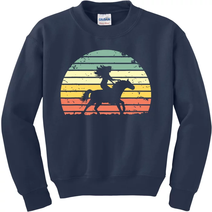 Girl Horse Riding Shirts Vintage Cowgirl Texas Ranch Kids Sweatshirt