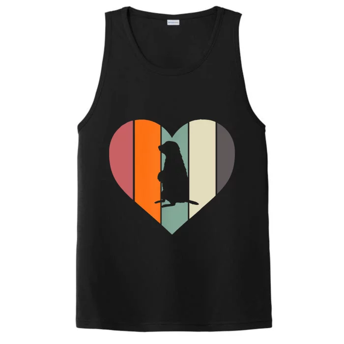 Groundhog Heart Retro Vintage Groundhog Day Performance Tank