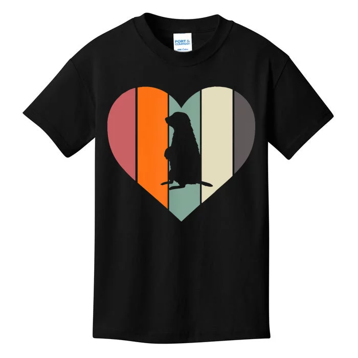 Groundhog Heart Retro Vintage Groundhog Day Kids T-Shirt