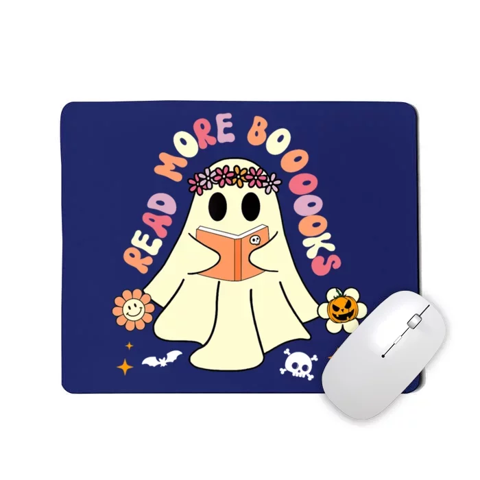 Groovy Halloween Read More Books Retro Floral Ghost Teacher Mousepad