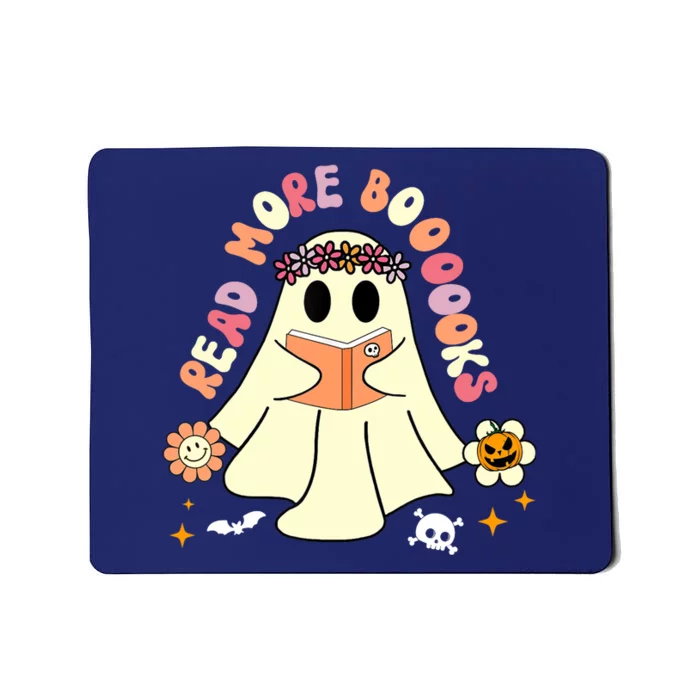 Groovy Halloween Read More Books Retro Floral Ghost Teacher Mousepad