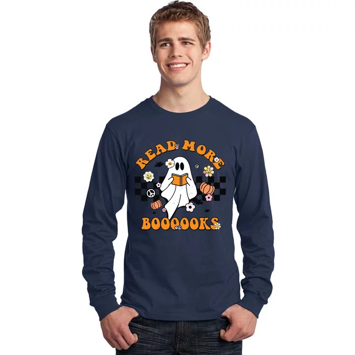 Groovy Halloween Read More Books Cute Boo Read A Book Tall Long Sleeve T-Shirt