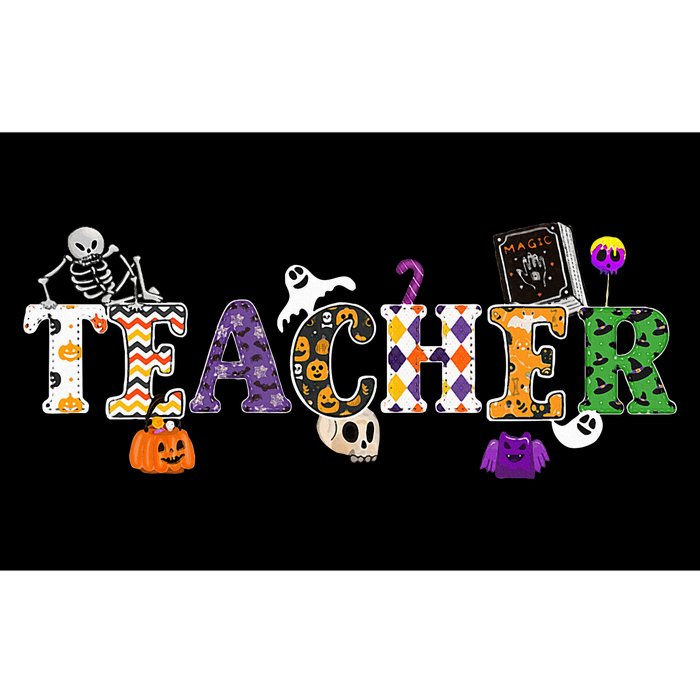 Groovy Halloween Retro Teacher Life Bumper Sticker