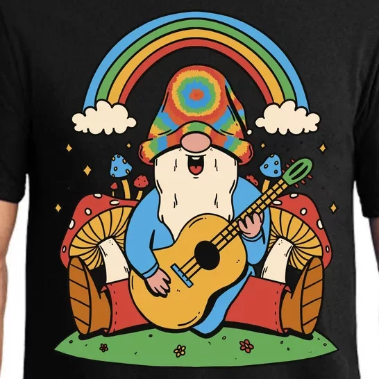 Gnome Hippie Rainbow Guitar Pajama Set