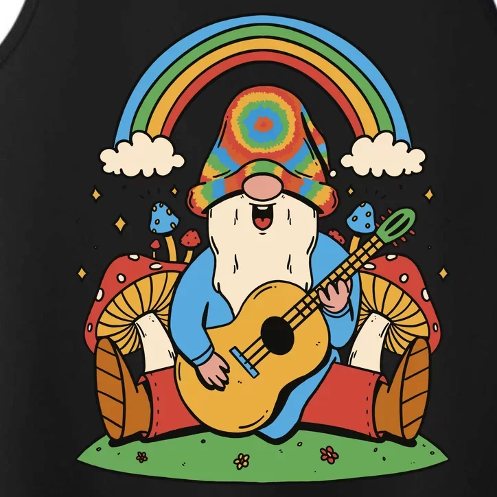 Gnome Hippie Rainbow Guitar Performance Tank