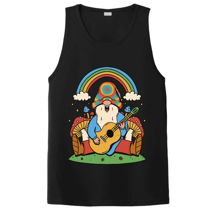 Gnome Hippie Rainbow Guitar Performance Tank