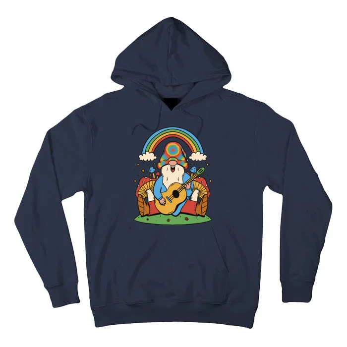 Gnome Hippie Rainbow Guitar Tall Hoodie