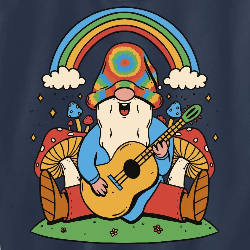 Gnome Hippie Rainbow Guitar Kids Sweatshirt