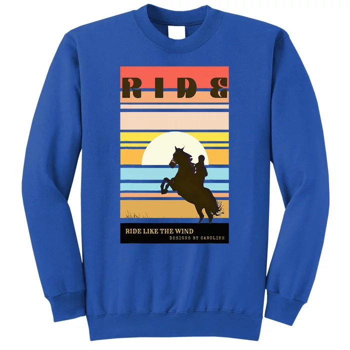 Girl Horse Riding Vintage Cowgirl Ranch Ride Like The Wind Sweatshirt