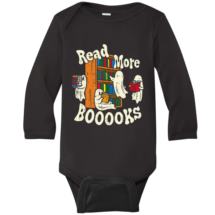 Groovy Halloween Read More Books Cute Boo Student Teacher Baby Long Sleeve Bodysuit