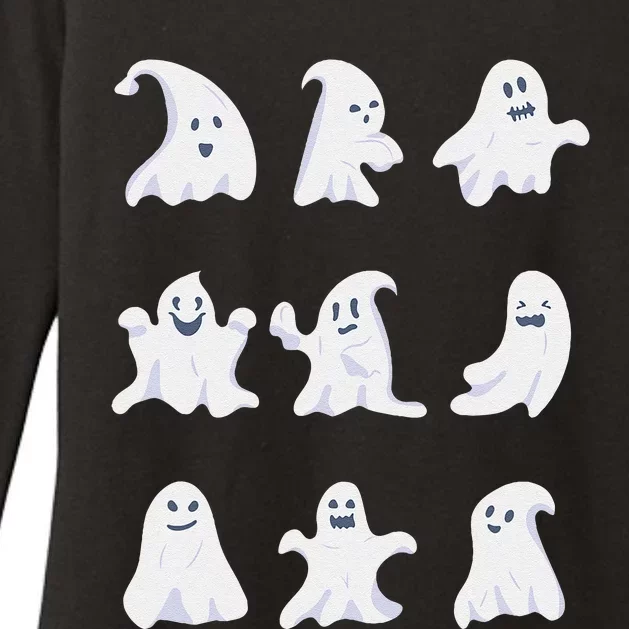 Ghost Halloween Spooky Spirit Scary Trick Or Treat Fear Gift Womens CVC Long Sleeve Shirt