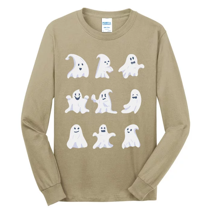 Ghost Halloween Spooky Spirit Scary Trick Or Treat Fear Gift Tall Long Sleeve T-Shirt