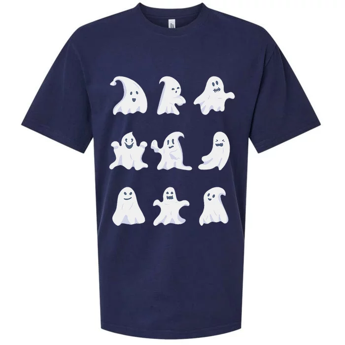 Ghost Halloween Spooky Spirit Scary Trick Or Treat Fear Gift Sueded Cloud Jersey T-Shirt