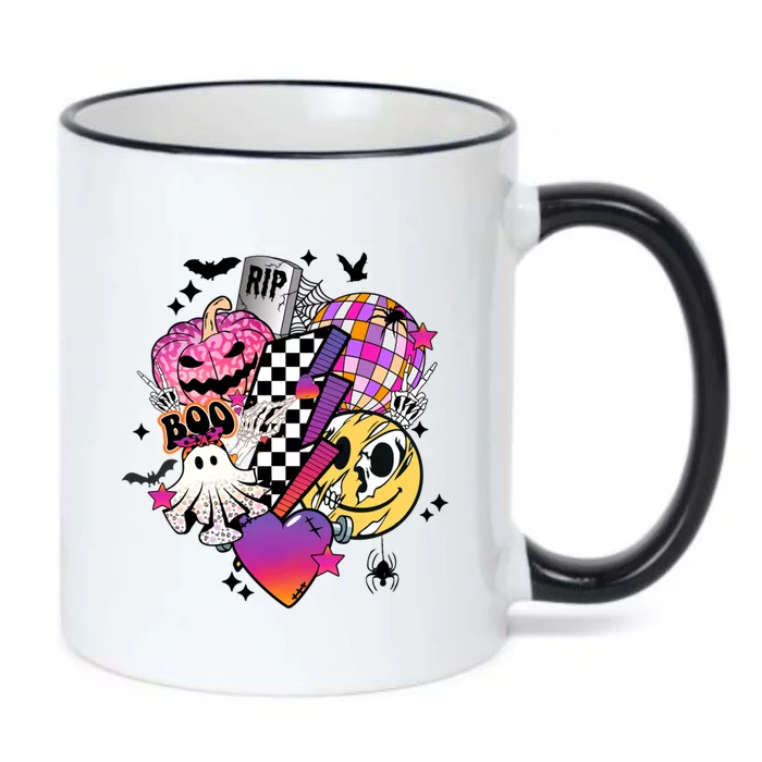 Groovy Halloween Spooky Vibes Ghost Boo Smile Face Pumpkin Cool Gift Black Color Changing Mug