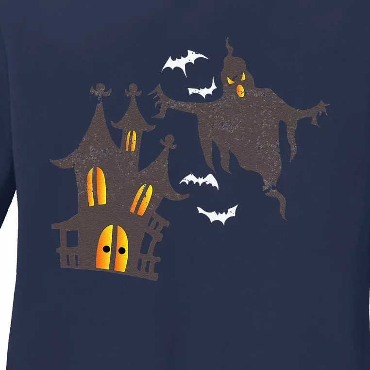 Ghost Hunting Spooky Trick Or Treat Gift Halloween Ladies Long Sleeve Shirt