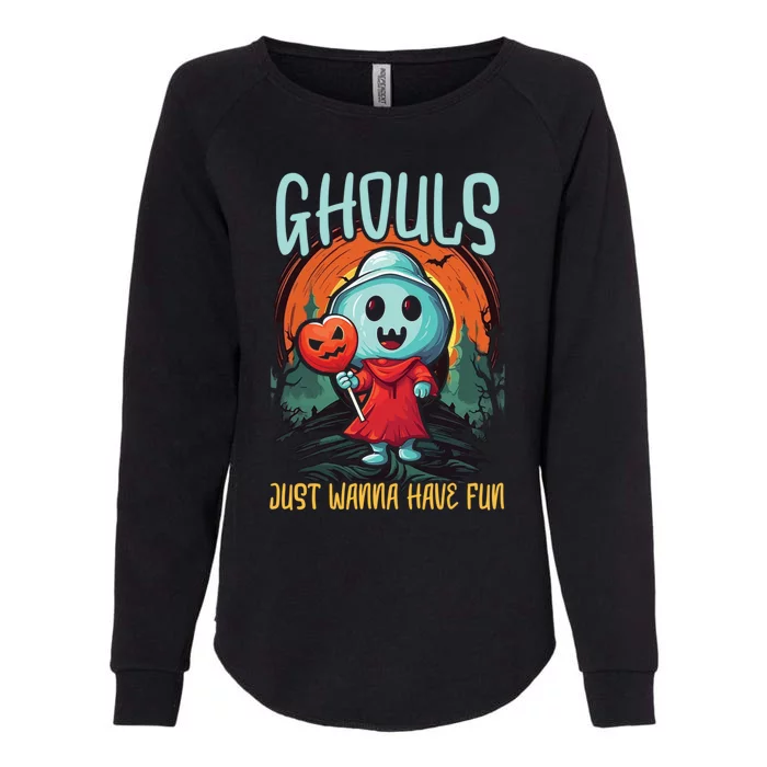 Ghost Halloween Scary Trick Or Treat Spooky Boo Spirit Gift Womens California Wash Sweatshirt