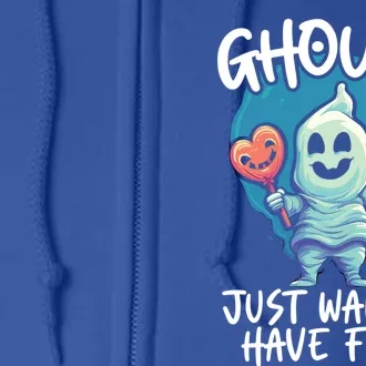 Ghost Halloween Scary Trick Or Treat Spooky Boo Spirit Funny Gift Full Zip Hoodie