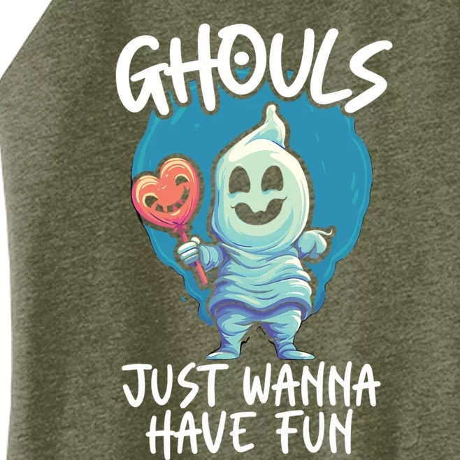 Ghost Halloween Scary Trick Or Treat Spooky Boo Spirit Funny Gift Women’s Perfect Tri Rocker Tank