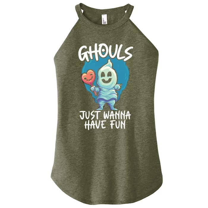 Ghost Halloween Scary Trick Or Treat Spooky Boo Spirit Funny Gift Women’s Perfect Tri Rocker Tank