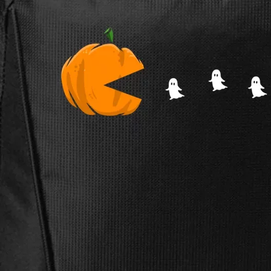 Gamer Halloween Scary Pumpkin Eating Ghost Gift City Backpack