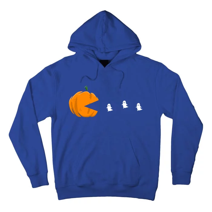 Gamer Halloween Scary Pumpkin Eating Ghost Gift Tall Hoodie