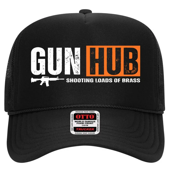 Gun Hub Shooting Loads Of Brass High Crown Mesh Trucker Hat