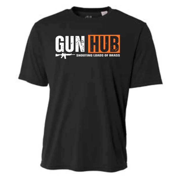 Gun Hub Shooting Loads Of Brass Cooling Performance Crew T-Shirt