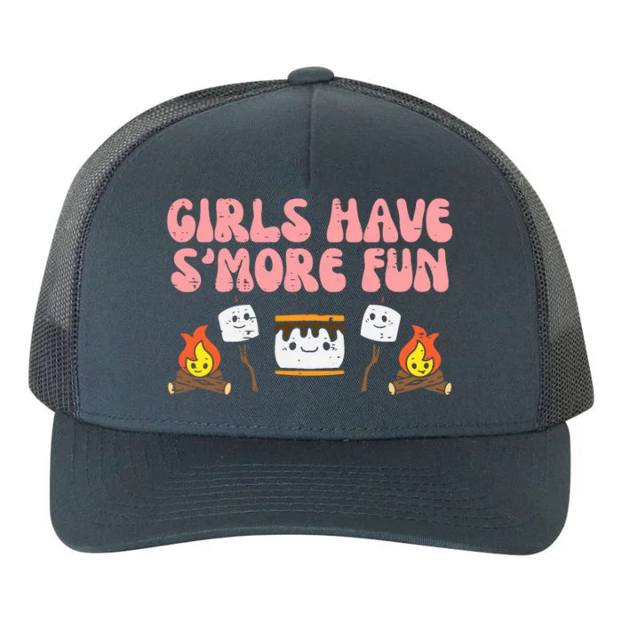 Girl Have Smore Fun Camping Friends Camp Wo Girl Yupoong Adult 5-Panel Trucker Hat