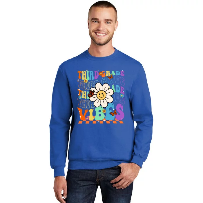 Groovy Hippie Smile Third Grade Vibes Back To School Gift Sweatshirt