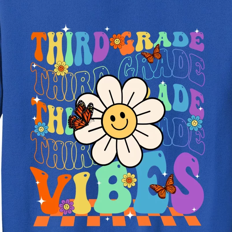 Groovy Hippie Smile Third Grade Vibes Back To School Gift Sweatshirt