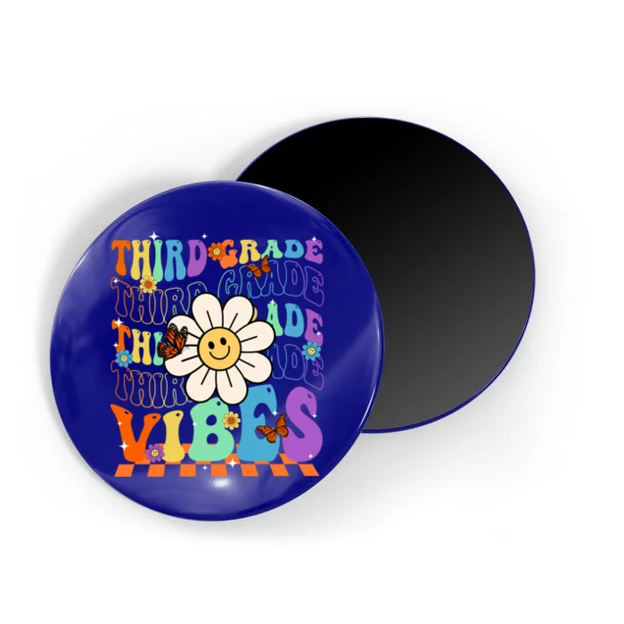 Groovy Hippie Smile Third Grade Vibes Back To School Gift Magnet