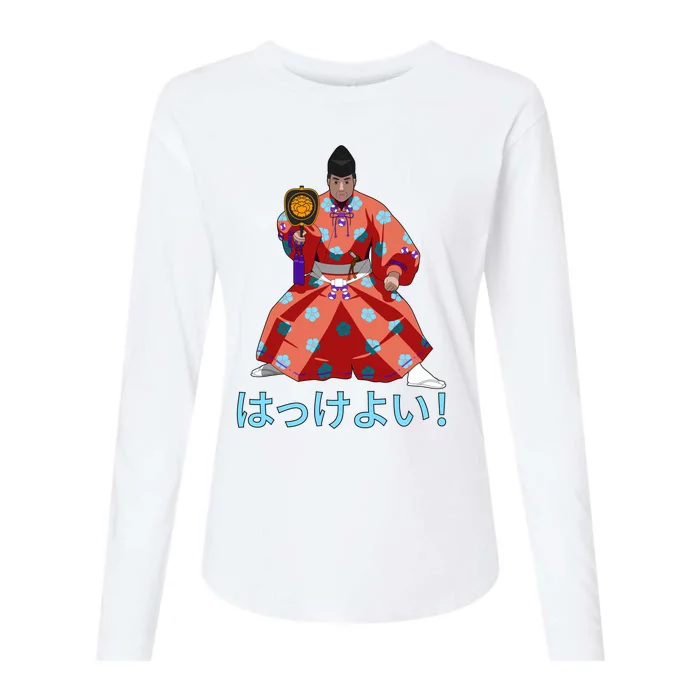 Gyoji Hakkeyoi Spirit Red Womens Cotton Relaxed Long Sleeve T-Shirt