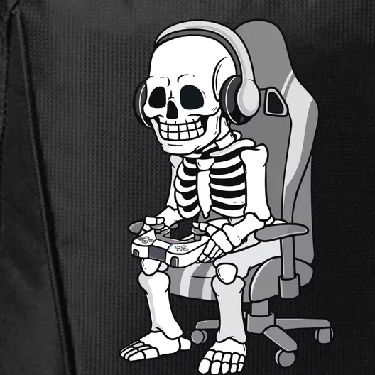 Gaming Halloween Skeleton Scary Gamer City Backpack