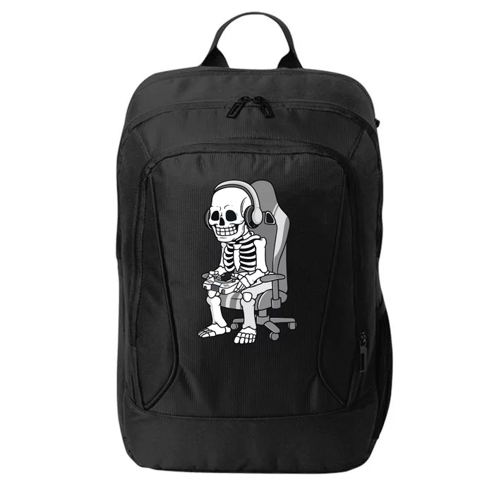 Gaming Halloween Skeleton Scary Gamer City Backpack